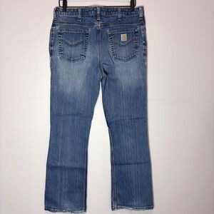 Carhartt Women's VINTAGE Traditional Fit Jeans Blue Wash Size 12 x 30 WB001 FIO